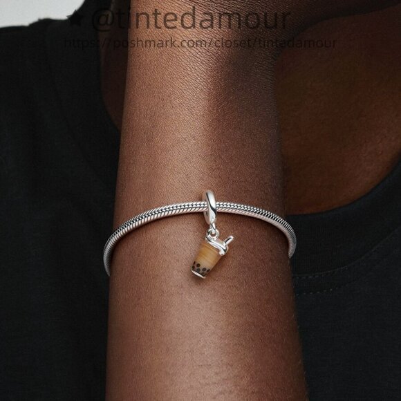 Pandora Murano Glass Bubble Tea Dangle Charm - Picture 4 of 5